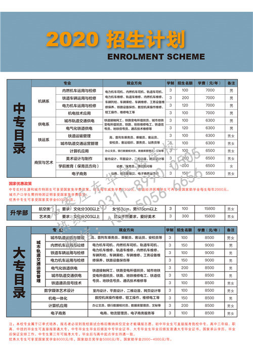 石家莊東華鐵路學(xué)校招生簡章