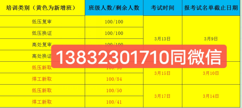 2023年石家莊電工證焊工證考試時(shí)間最新安排